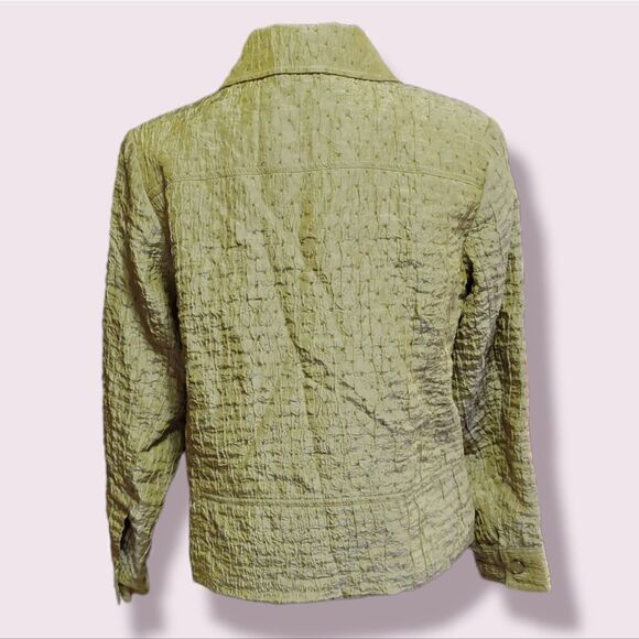 Erin London Lime Green Full Button Blazer | Size Petite Medium - Picture 5 of 9